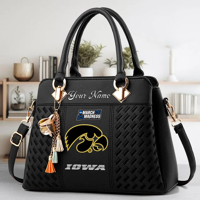 LIMITED EDITION - NEW CUSTOMIZED NCAA MAM16 IWH IOWA HAWKEYES ZIP HANDBAG MULTICOLOR