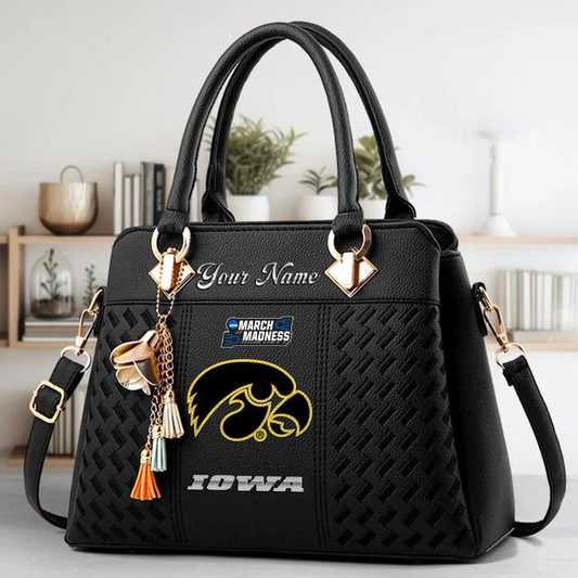 LIMITED EDITION - NEW CUSTOMIZED NCAA MAM16 IWH IOWA HAWKEYES ZIP HANDBAG MULTICOLOR