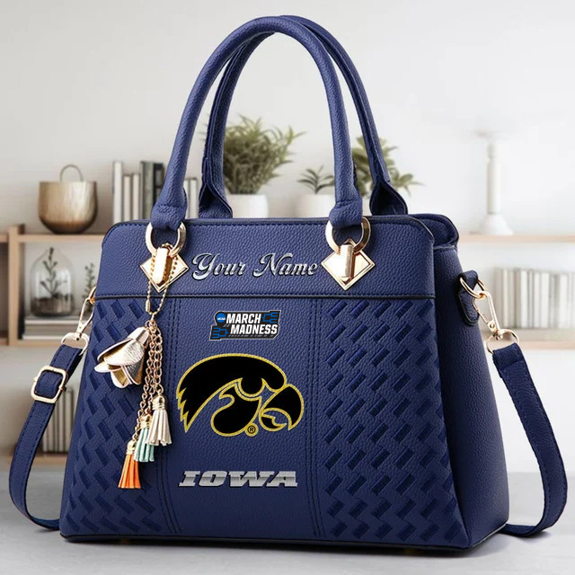 LIMITED EDITION - NEW CUSTOMIZED NCAA MAM16 IWH IOWA HAWKEYES ZIP HANDBAG MULTICOLOR
