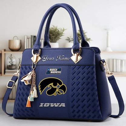 LIMITED EDITION - NEW CUSTOMIZED NCAA MAM16 IWH IOWA HAWKEYES ZIP HANDBAG MULTICOLOR