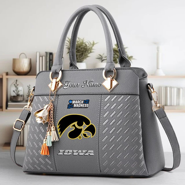 LIMITED EDITION - NEW CUSTOMIZED NCAA MAM16 IWH IOWA HAWKEYES ZIP HANDBAG MULTICOLOR