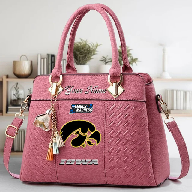 LIMITED EDITION - NEW CUSTOMIZED NCAA MAM16 IWH IOWA HAWKEYES ZIP HANDBAG MULTICOLOR