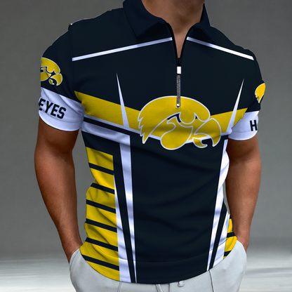 [FAN FAVORITE] NEW CUSTOMIZED NCAA MAM16 IWH IOWA HAWKEYES STRAPPY POLO SHIRT