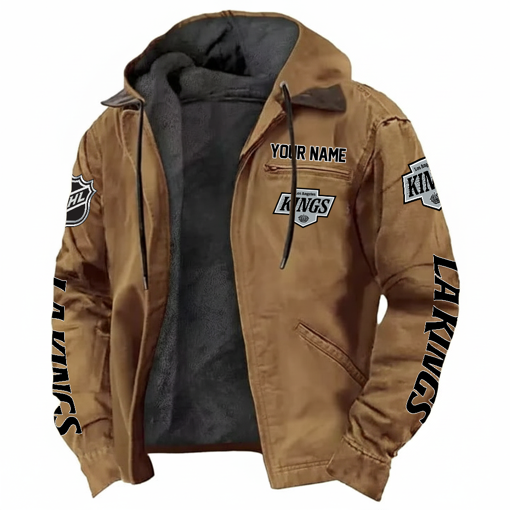 LIMITED EDITION - NEW CUSTOMIZED NHL16 LAK LOS ANGELES KINGS HOODED CARDIGAN JACKET