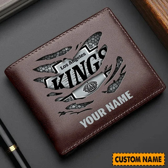 LIMITED EDITION - NEW CUSTOMIZED NHL16 LAK LOS ANGELES KINGS LEATHER WALLET