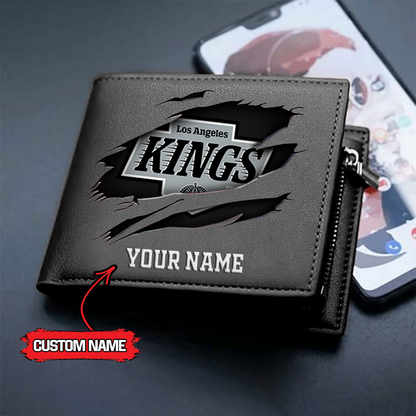 LIMITED EDITION - NEW CUSTOMIZED NHL16 LAK LOS ANGELES KINGS LEATHER WALLET