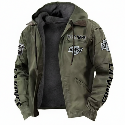 LIMITED EDITION - NEW CUSTOMIZED NHL16 LAK LOS ANGELES KINGS HOODED CARDIGAN JACKET
