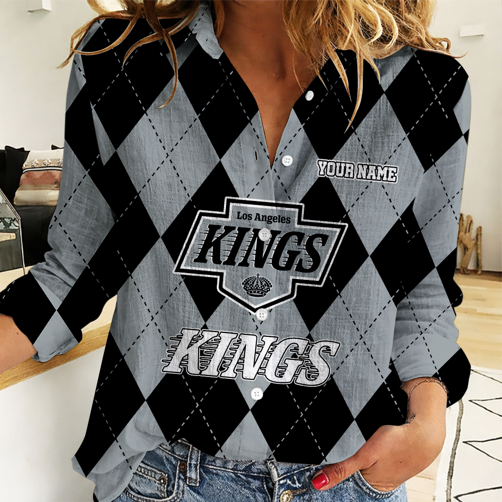 LIMITED EDITION - NEW CUSTOMIZED NHL16 LAK LOS ANGELES KINGS WOMEN CASUAL SHIRT FOR FAN