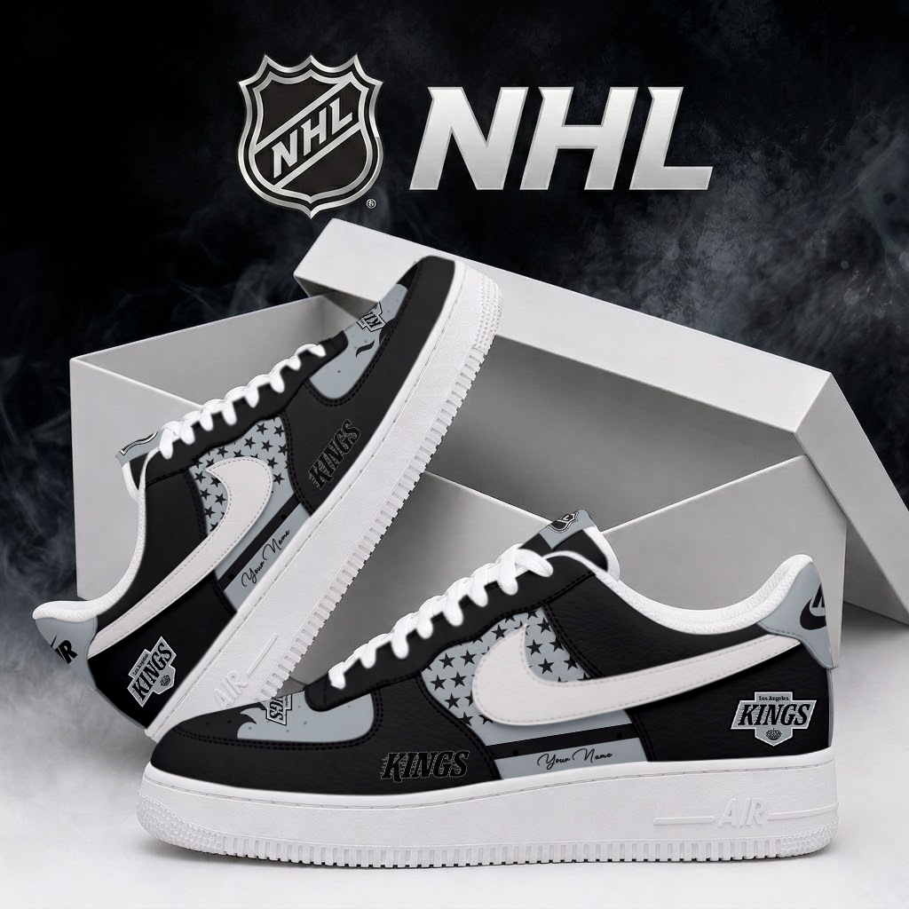SPECIAL EDITION - NEW CUSTOMIZED NHL16 LAK LOS ANGELES KINGS AF1 SHOES