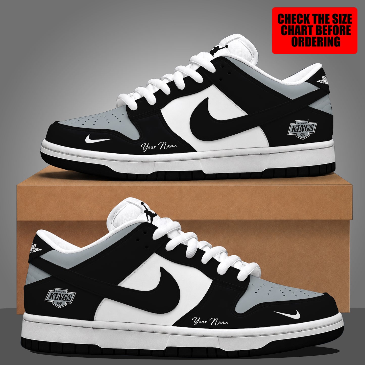 [SUPER SALE] NEW CUSTOMIZED NHL16 LAK LOS ANGELES KINGS DUNK LOW SHOES