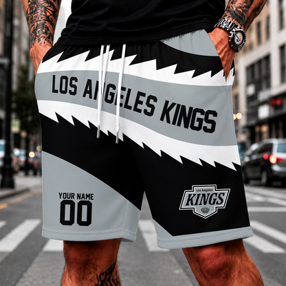 [SUPER SALE] NEW CUSTOMIZED NHL16 LAK LOS ANGELES KINGS SHORT PANTS