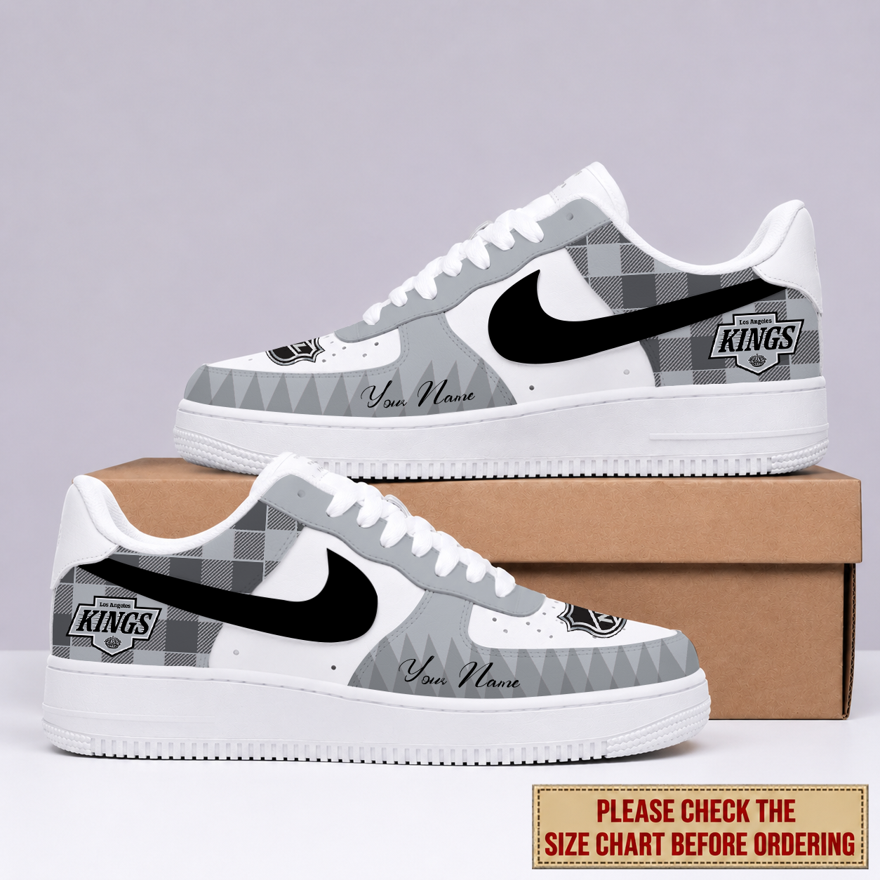 LIMITED EDITION - NEW CUSTOMIZED NHL16 LAK LOS ANGELES KINGS AF1 SHOES
