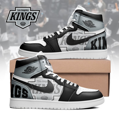 LIMITED EDITION - NEW CUSTOMIZED NHL16 LA KINGS AIR JORDAN SNEAKERS