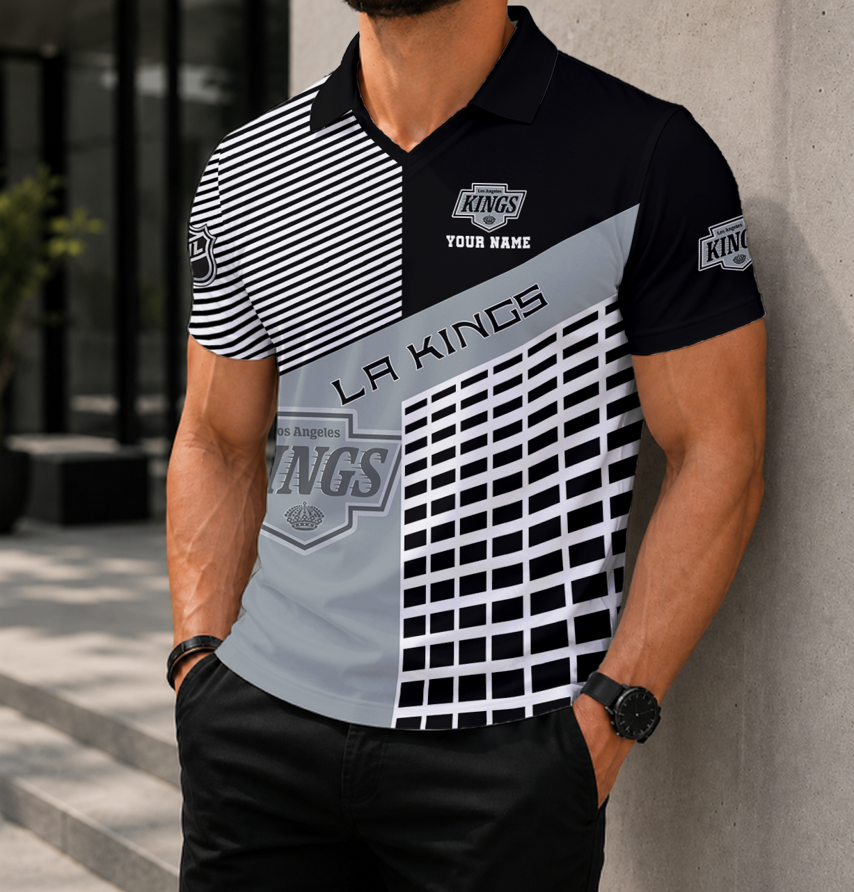 VIRAL EDITION - NEW CUSTOMIZED NHL16 LAK LOS ANGELES KINGS POLO SHIRT