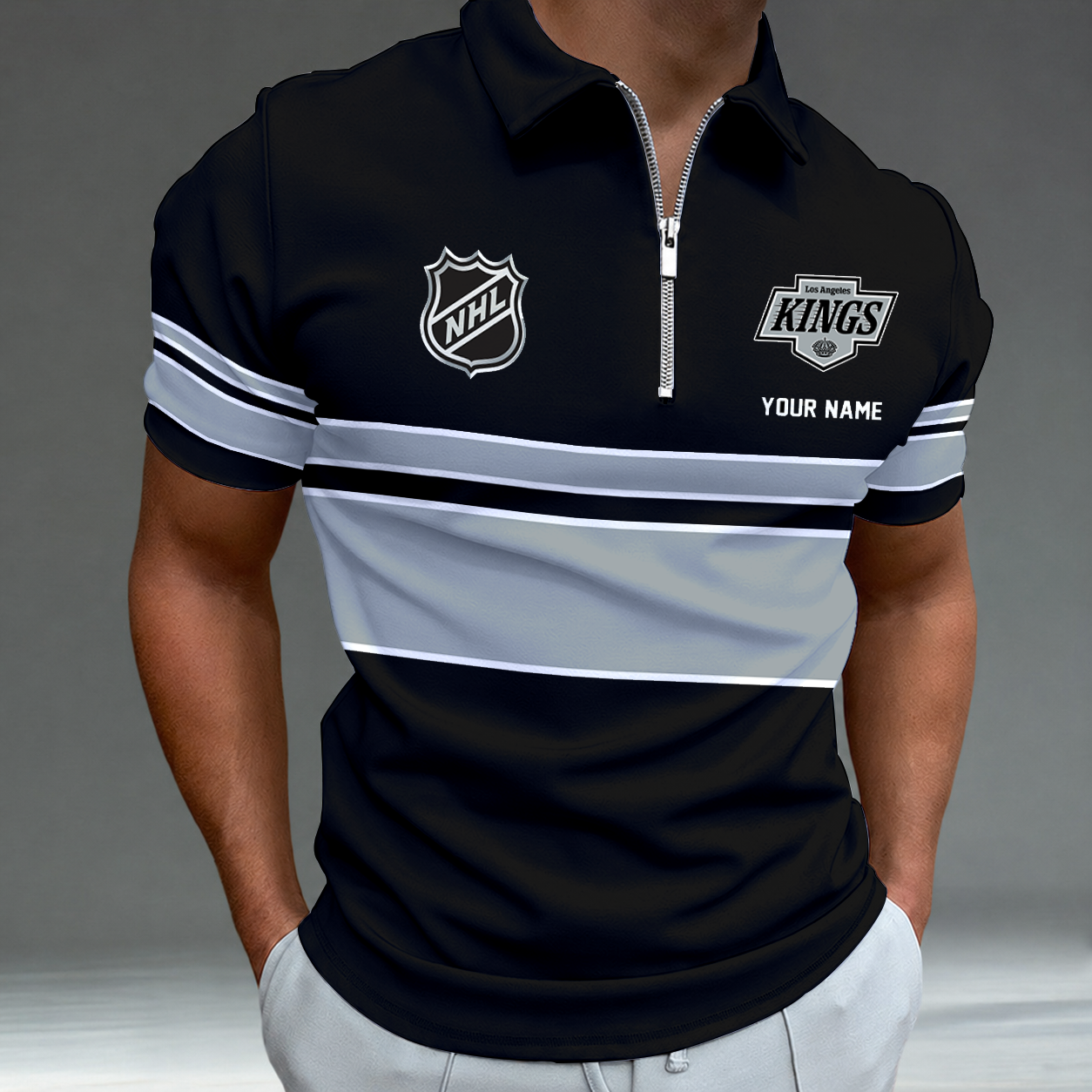 [SUPER SALE] NEW CUSTOMIZED NHL16 LAK LOS ANGELES KINGS POLO SHIRT
