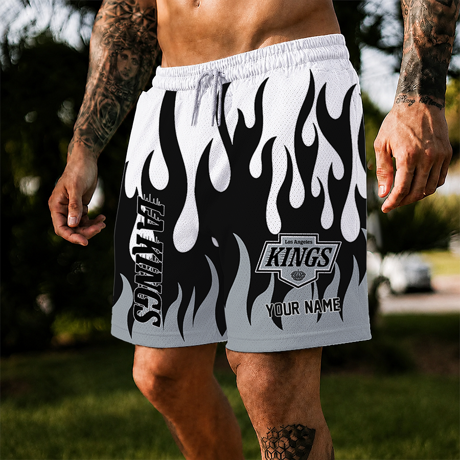 [SUPER SALE] NEW CUSTOMIZED NHL16 LAK LOS ANGELES KINGS SHORT PANTS