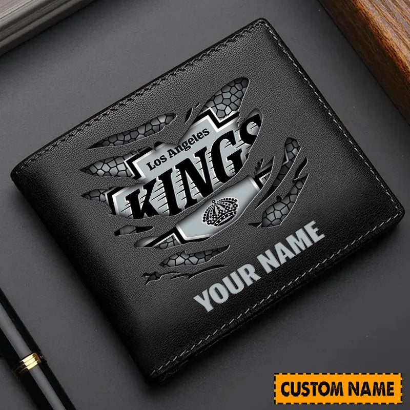 LIMITED EDITION - NEW CUSTOMIZED NHL16 LAK LOS ANGELES KINGS LEATHER WALLET