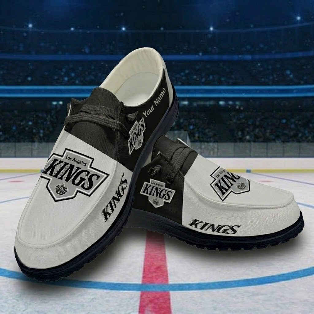 LIMITED EDITION - NEW CUSTOMIZED NHL16 LAK LOS ANGELES KINGS PREMIUM LOAFER SHOES