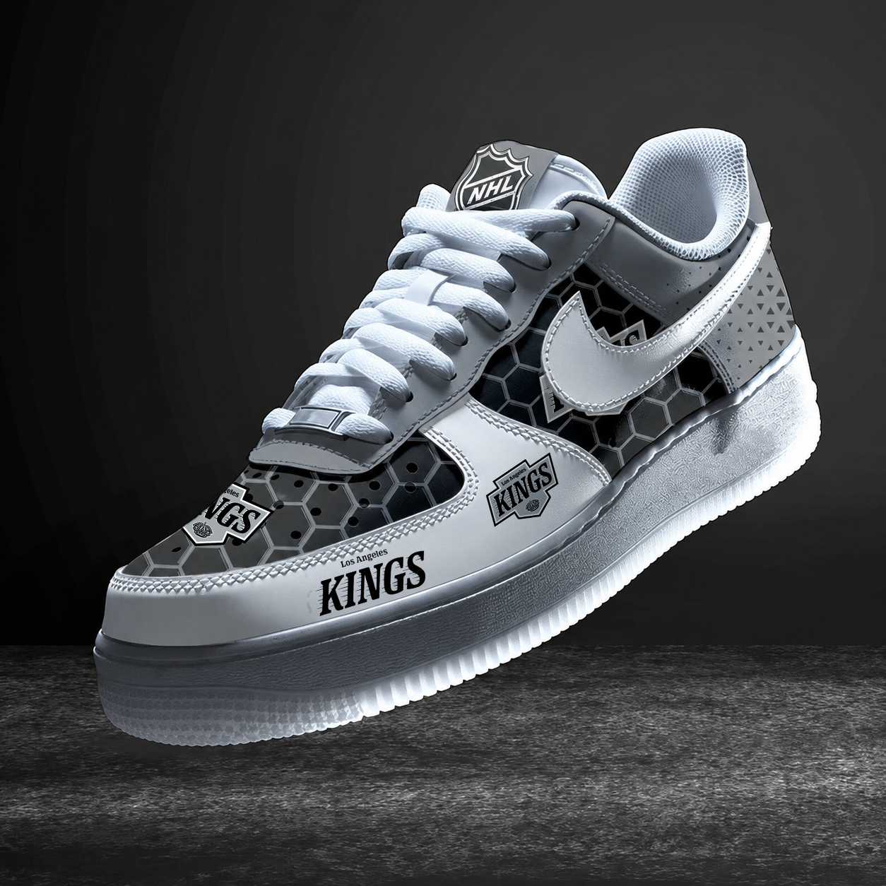 LIMITED EDITION - NEW CUSTOMIZED NHL16 LAK LOS ANGELES KINGS AF1 SHOES