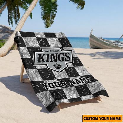 LIMITED EDITION - NEW CUSTOMIZED NHL16 LAK LOS ANGELES KINGS BEACH TOWEL FOR FAN