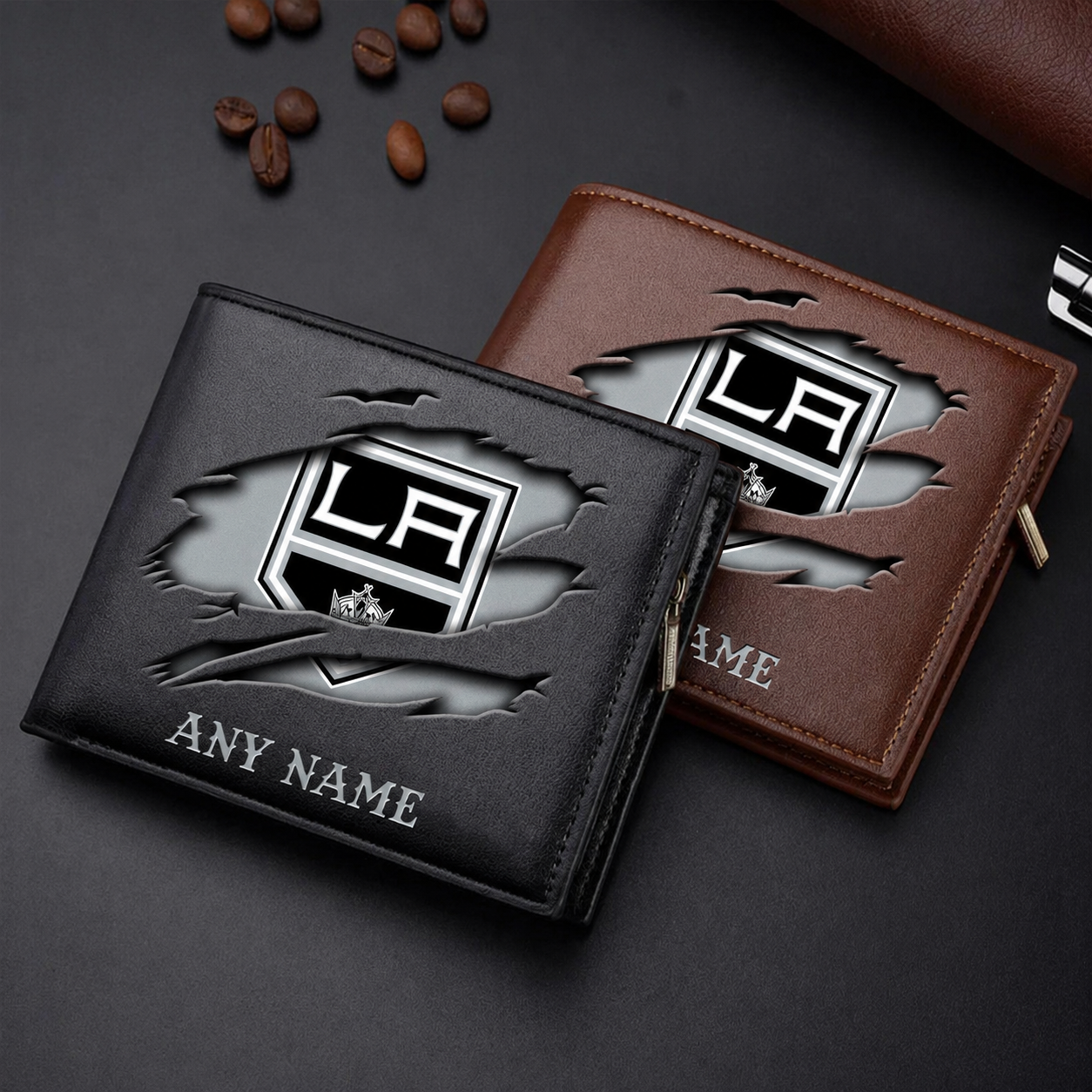LIMITED EDITION - NEW CUSTOMIZED NHL16 LAK LOS ANGELES KINGS LEATHER WALLET