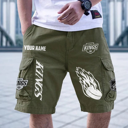 [SUPER SALE] NEW CUSTOMIZED NHL16 LAK LOS ANGELES KINGS CARGO SHORTS