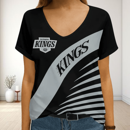 LIMITED EDITION - NEW CUSTOMIZED NHL16 LAK LOS ANGELES KINGS V-NECK FEMALE SHIRT