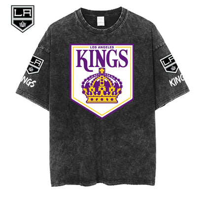 [SUPER SALE] NEW CUSTOMIZED NHL16 LAK LOS ANGELES KINGS MULTICOLOR WASHED TEE
