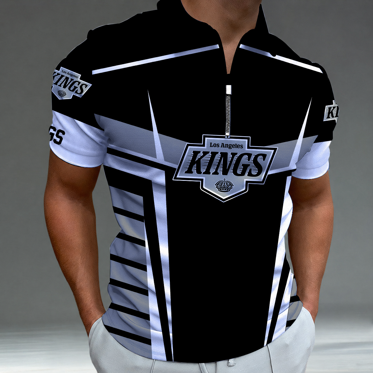 LIMITED EDITION - NEW CUSTOMIZED NHL16 LAK LOS ANGELES KINGS POLO SHIRT