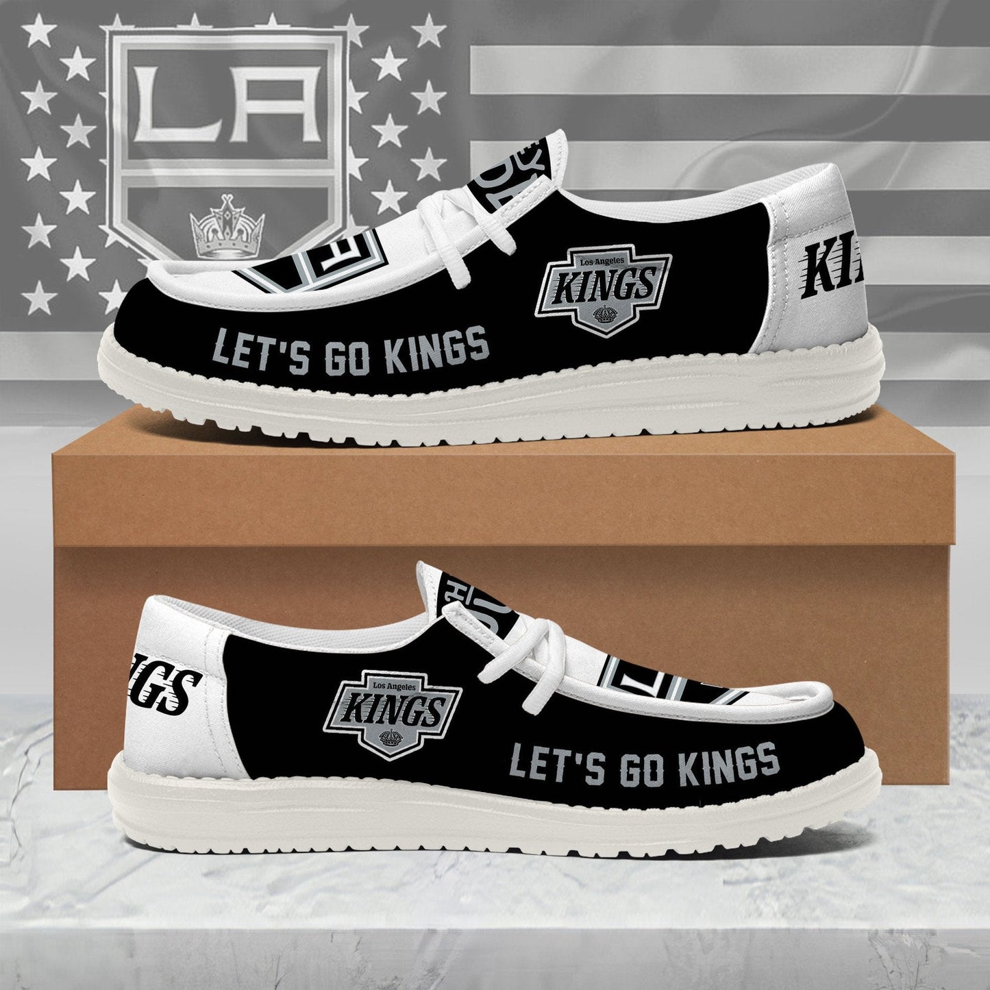 LIMITED EDITION - NEW CUSTOMIZED NHL16 LAK LOS ANGELES KINGS LOAFER SHOES