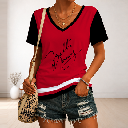 [FAN EXCLUSIVE] NEW CUSTOMIZED FREDDIE MERCURY V-NECK FEMALE SHIRT