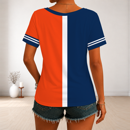 LIMITED EDITION - NEW CUSTOMIZED MLB16 DTS DETROIT TIGERS V-NECK FEMALE SHIRT