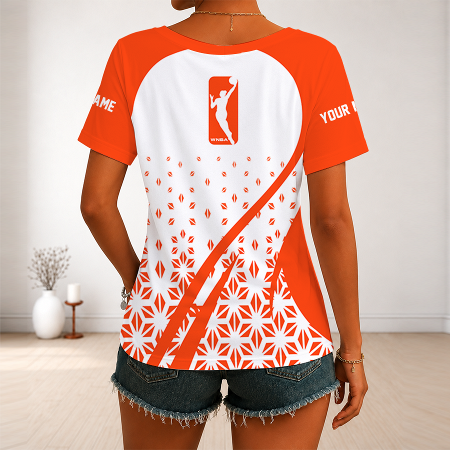 [FAN FAVORITE] NEW CUSTOMIZED WNBA16 WOMEN'S NATIONAL BASKETBALL ASSOCIATION V-NECK FEMALE SHIRT