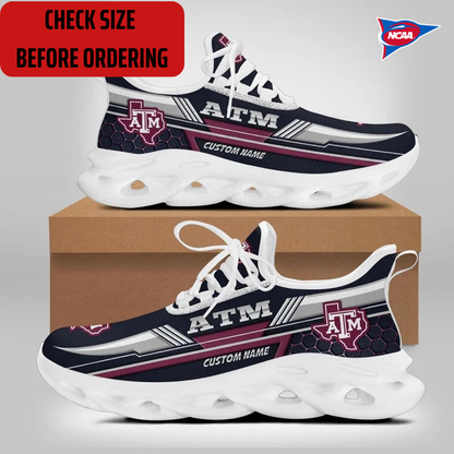 ELITE EDITION - NEW CUSTOMIZED NCAA FBS16 TAA TEXAS A&M AGGIES CLUNKY SNEAKERS