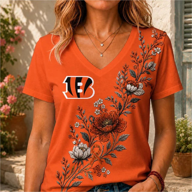 ELITE EDITION - NEW CUSTOMIZED NFL16 CCB CINCINNATI BENGALS V-NECK FEMALE SHIRT
