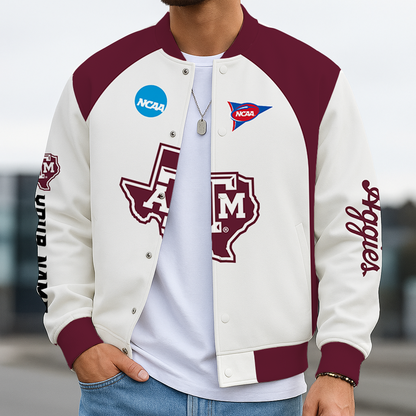LIMITED EDITION - NEW CUSTOMIZED NCAA FBS16 TAA TEXAS A&M AGGIES BASEBALL JACKET, SATIN VARSITY JACKET