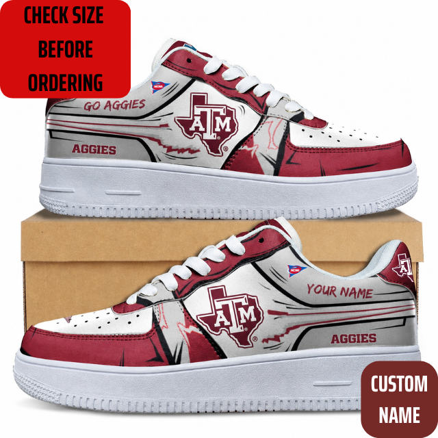 VIRAL EDITION - NEW CUSTOMIZED NCAA FBS16 TAA TEXAS A&M AGGIES AF1 SHOES