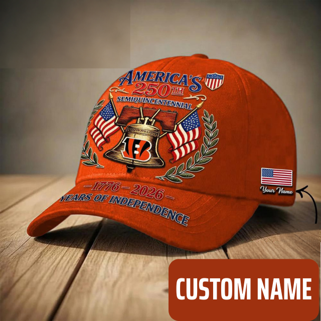 ELITE EDITION - NEW CUSTOMIZED NFL16 CCB CINCINNATI BENGALS INDEPENDENCE DAY CAP