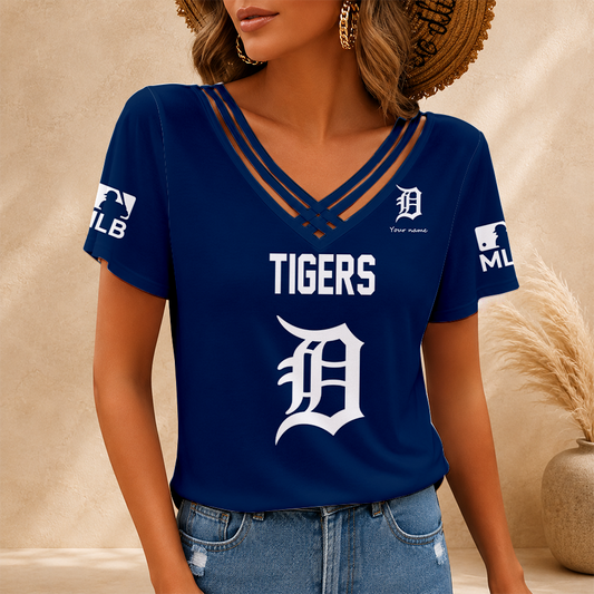 [FLASH SALE] NEW CUSTOMIZED MLB16 DTS DETROIT TIGERS V-NECK SHIRT