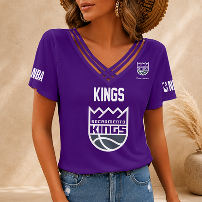 [HOT DEAL] NEW CUSTOMIZED NBA16 SKI SACRAMENTO KINGS V-NECK SHIRT