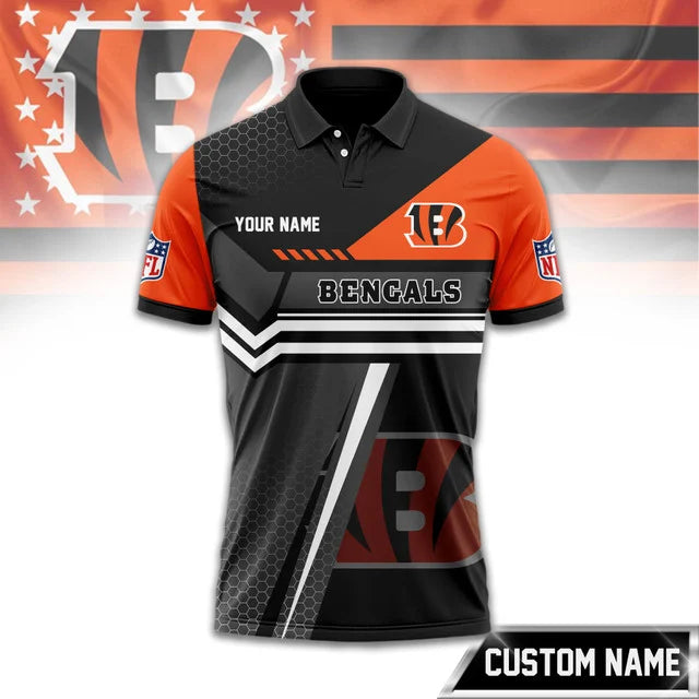 SPECIAL EDITION - NEW CUSTOMIZED NFL16 CCB CINCINNATI BENGALS POLO SHIRT, ZIP POLO SHIRT & T-SHIRTS