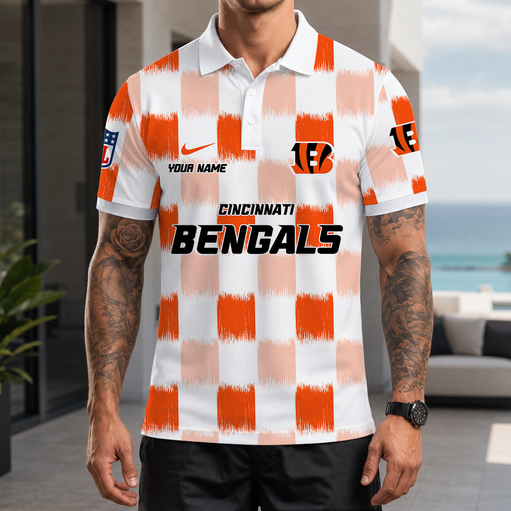 [SPECIAL OFFER] NEW CUSTOMIZED NFL16 CCB CINCINNATI BENGALS POLO SHIRT
