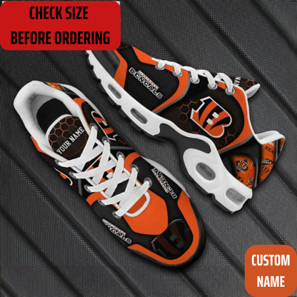 VIRAL EDITION - NEW CUSTOMIZED NFL16 CCB CINCINNATI BENGALS AIR MAX PLUS SNEAKERS