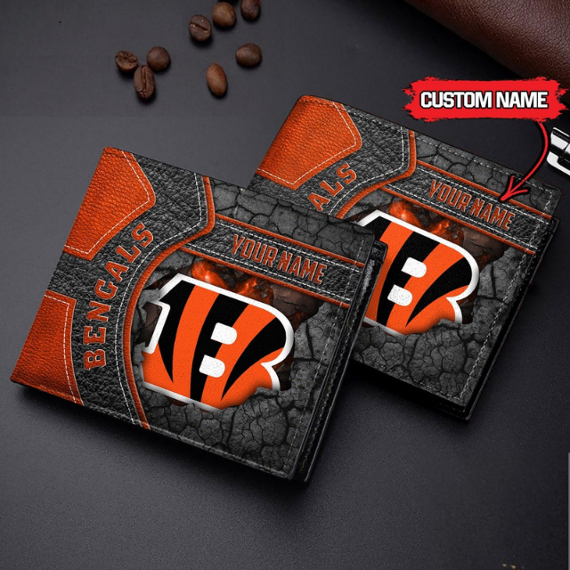 VIRAL SALE - NEW CUSTOMIZED NFL16 CCB CINCINNATI BENGALS LEATHER WALLET