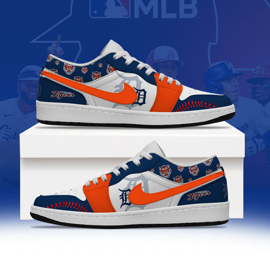 LIMITED EDITION - NEW CUSTOMIZED MLB16 DTS DETROIT TIGERS AIR JORDAN LOW SHOES
