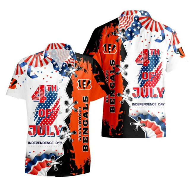 MEGA SALE - NEW CUSTOMIZED NFL16 CCB CINCINNATI BENGALS INDEPENDENCE DAY HAWAIIAN SHIRT