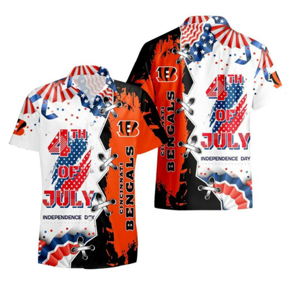 MEGA SALE - NEW CUSTOMIZED NFL16 CCB CINCINNATI BENGALS INDEPENDENCE DAY HAWAIIAN SHIRT