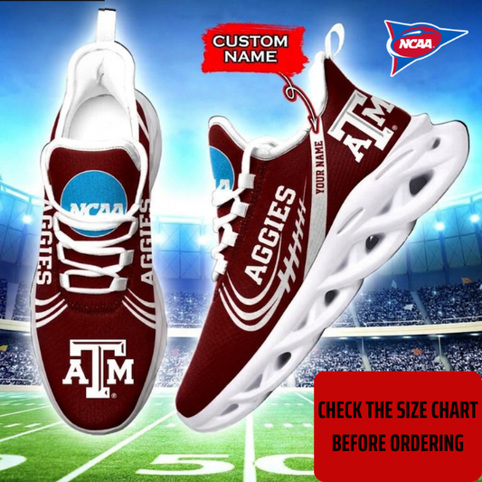 ELITE EDITION - NEW CUSTOMIZED NCAA FBS16 TAA TEXAS A&M AGGIES CLUNKY SNEAKERS