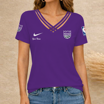[HOT DEAL] NEW CUSTOMIZED NBA16 SKI SACRAMENTO KINGS V-NECK SHIRT