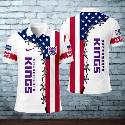LIMITED EDITION - NEW CUSTOMIZED NBA16 SKI SACRAMENTO KINGS POLO SHIRT